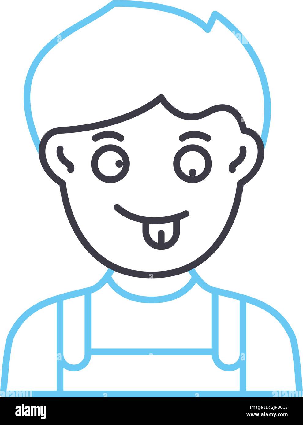 Parodie-Liniensymbol, Umrisssymbol, Vektordarstellung, Konzeptzeichen Stock Vektor