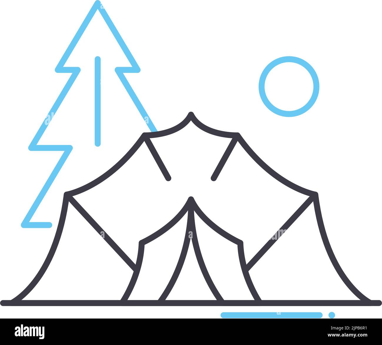Zelten Linie Symbol, Umriss Symbol, Vektor-Illustration, Konzept Zeichen Stock Vektor