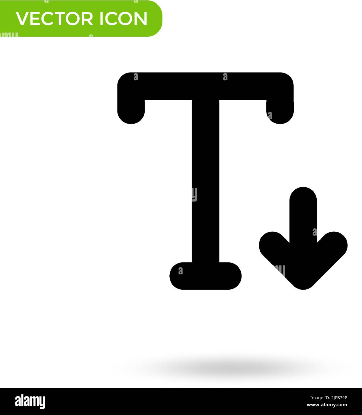 Text Größe Symbol Buchstaben t minimal und kreativ Symbol auf weißem Hintergrund isoliert. vektor-Illustration Symbol markieren. Stock Vektor