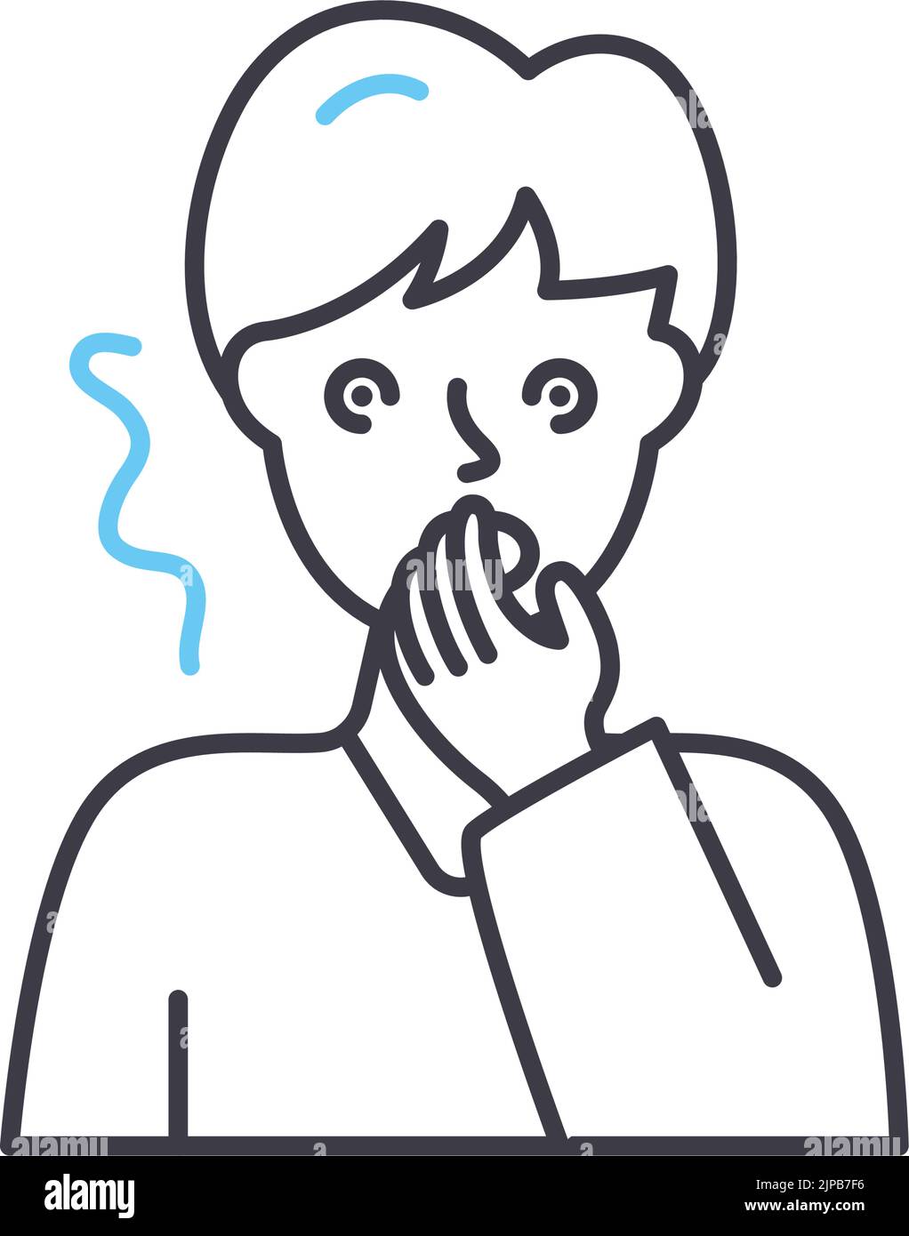 Symbol für die Übelkeit-Linie, Umrisssymbol, Vektordarstellung, Konzeptzeichen Stock Vektor