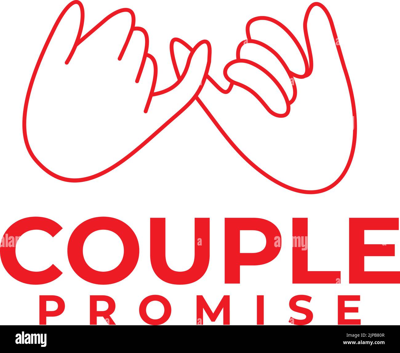 Couple Hand Promise Symbol Vektor Logo Design Stock Vektor