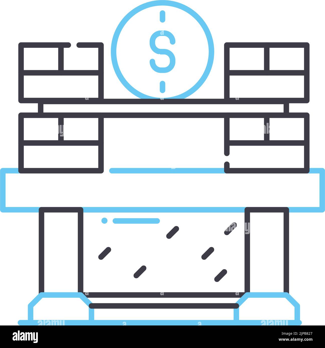 Fundament der Anlage Linie Symbol, Umriss Symbol, Vektor-Illustration, Konzept Zeichen Stock Vektor