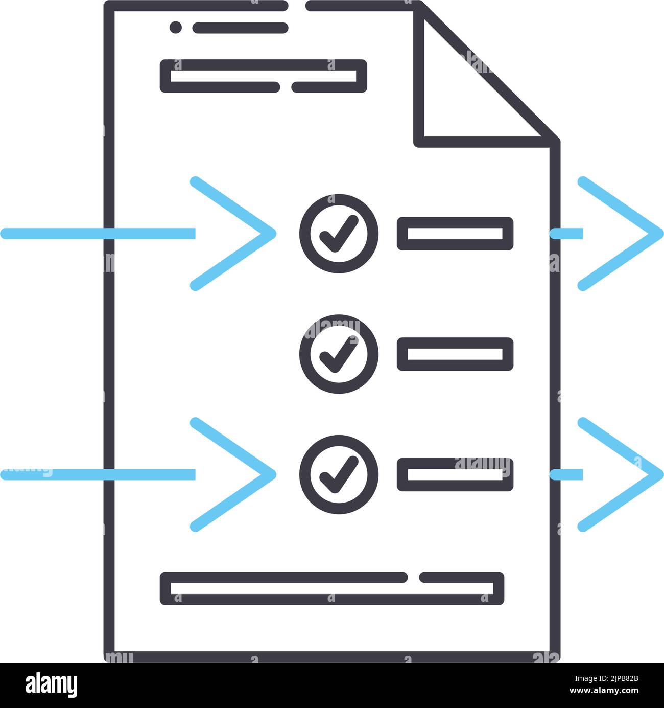 Sprint Backlog Linie Symbol, Umriss Symbol, Vektor-Illustration, Konzept Zeichen Stock Vektor