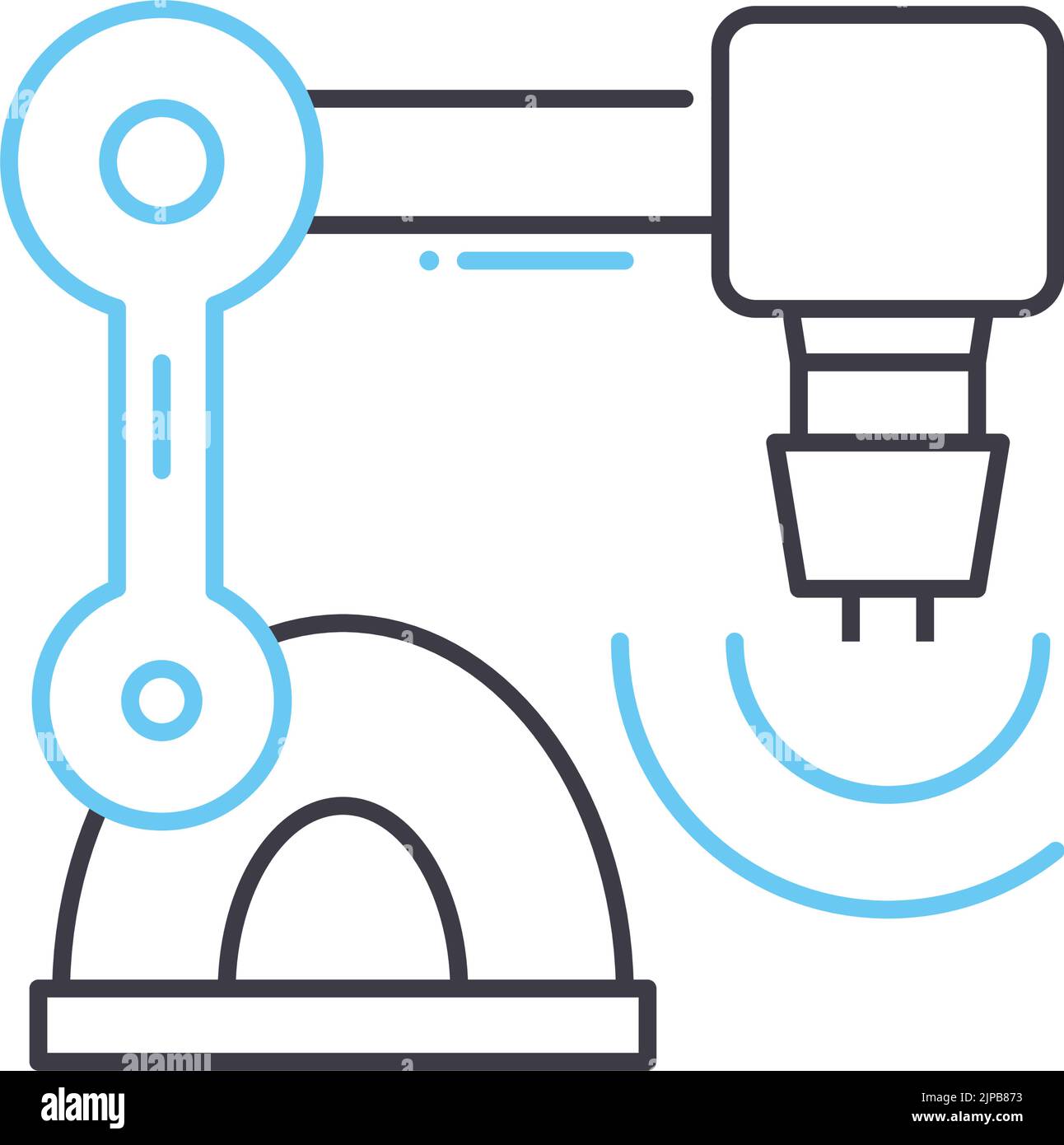 Industrielle Maschine Linie Symbol, Umriss Symbol, Vektor-Illustration, Konzept Zeichen Stock Vektor