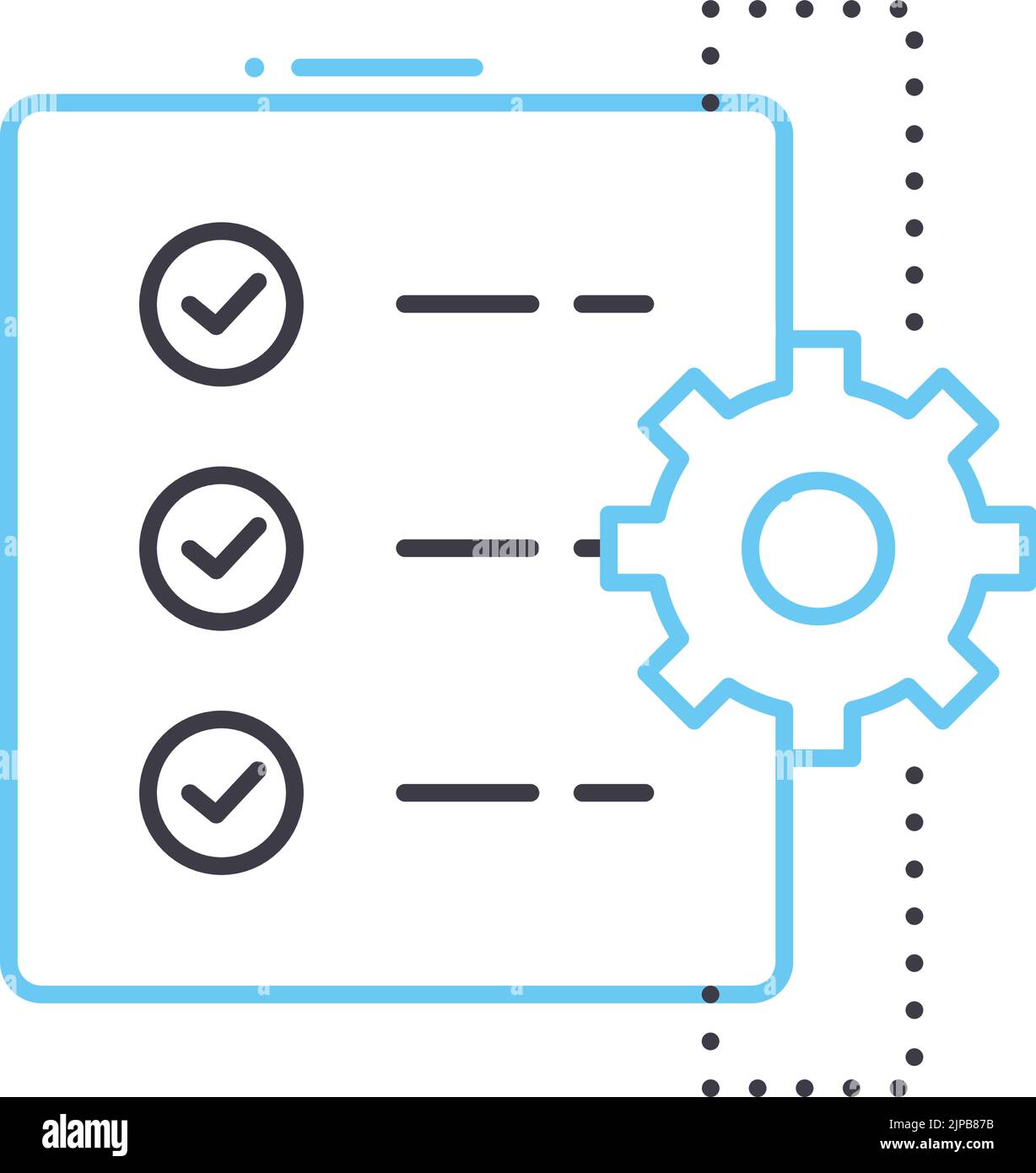 Workflow-Liniensymbol, Umrisssymbol, Vektordarstellung, Konzeptzeichen Stock Vektor