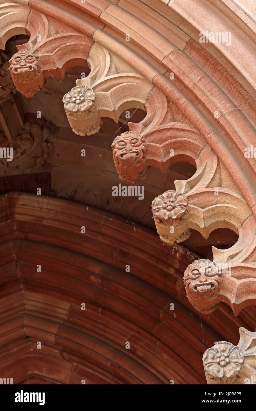 Details zur Hereford Cathedral, Hereford City Centre, Herefordshire, England, Großbritannien, HR1 2NG Stockfoto