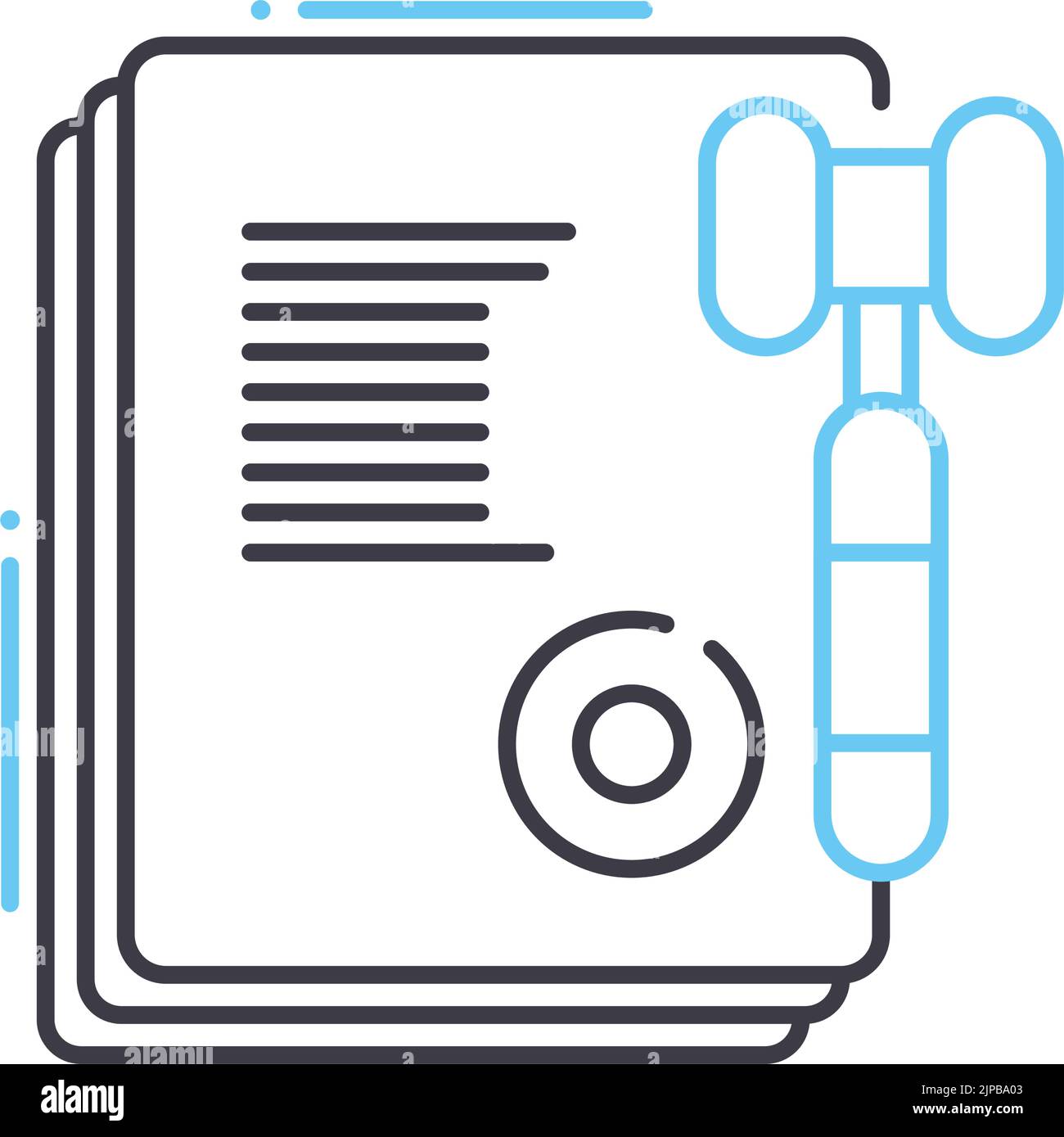 Liniensymbol für Rechtsdokumente, Umrisssymbol, Vektordarstellung, Konzeptzeichen Stock Vektor