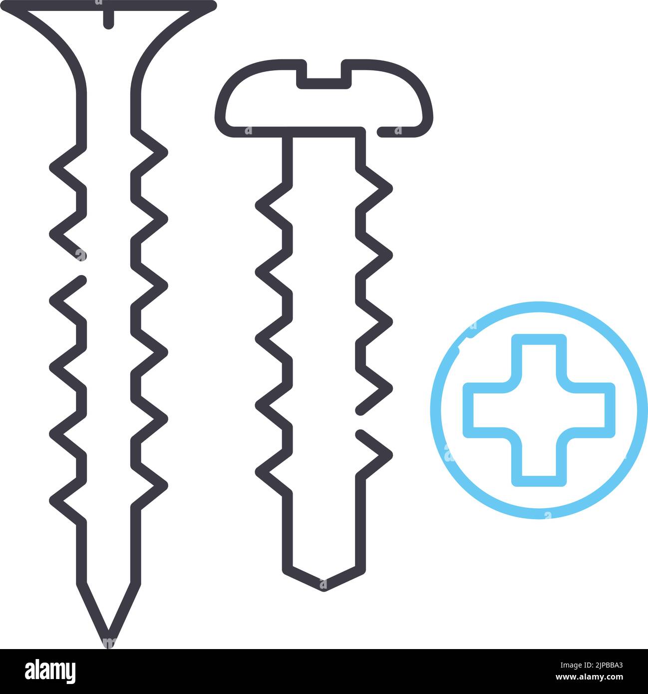 Schraubenliniensymbol, Umrisssymbol, Vektorgrafik, Konzeptschild Stock Vektor