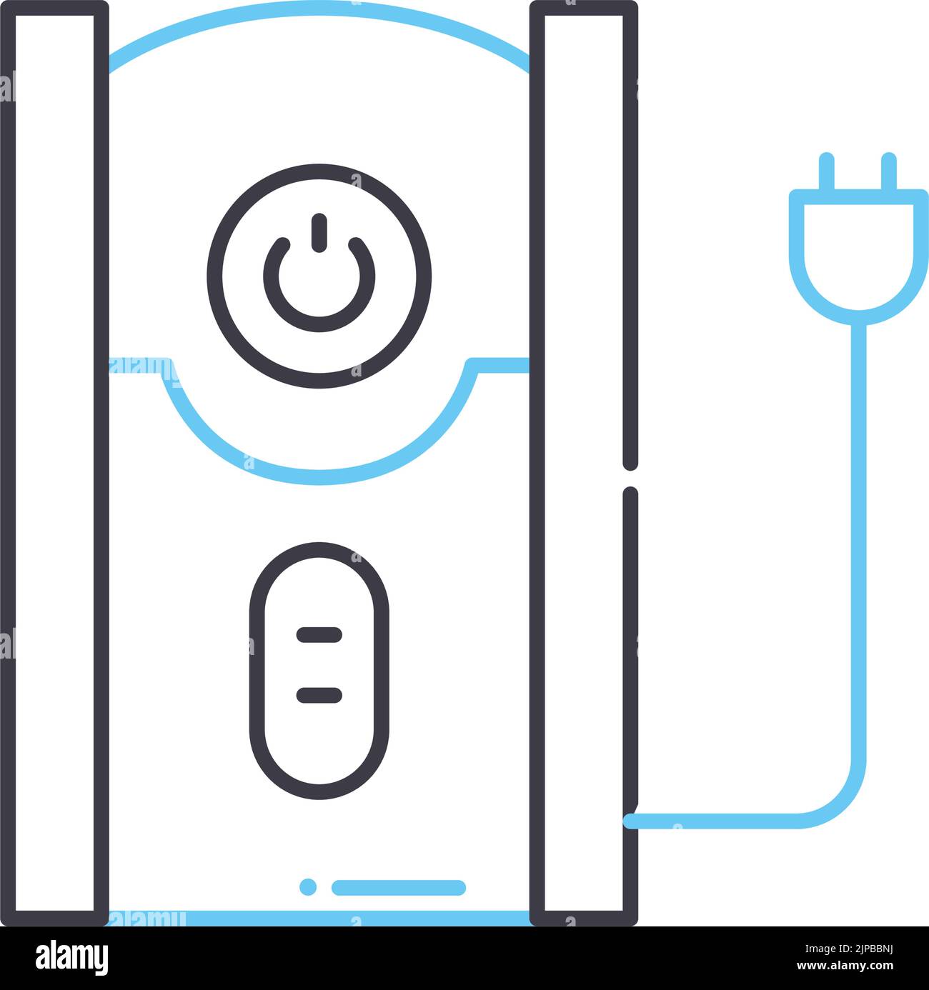 USV-Netzteilliniensymbol, Umrisssymbol, Vektordarstellung, Konzeptschild Stock Vektor