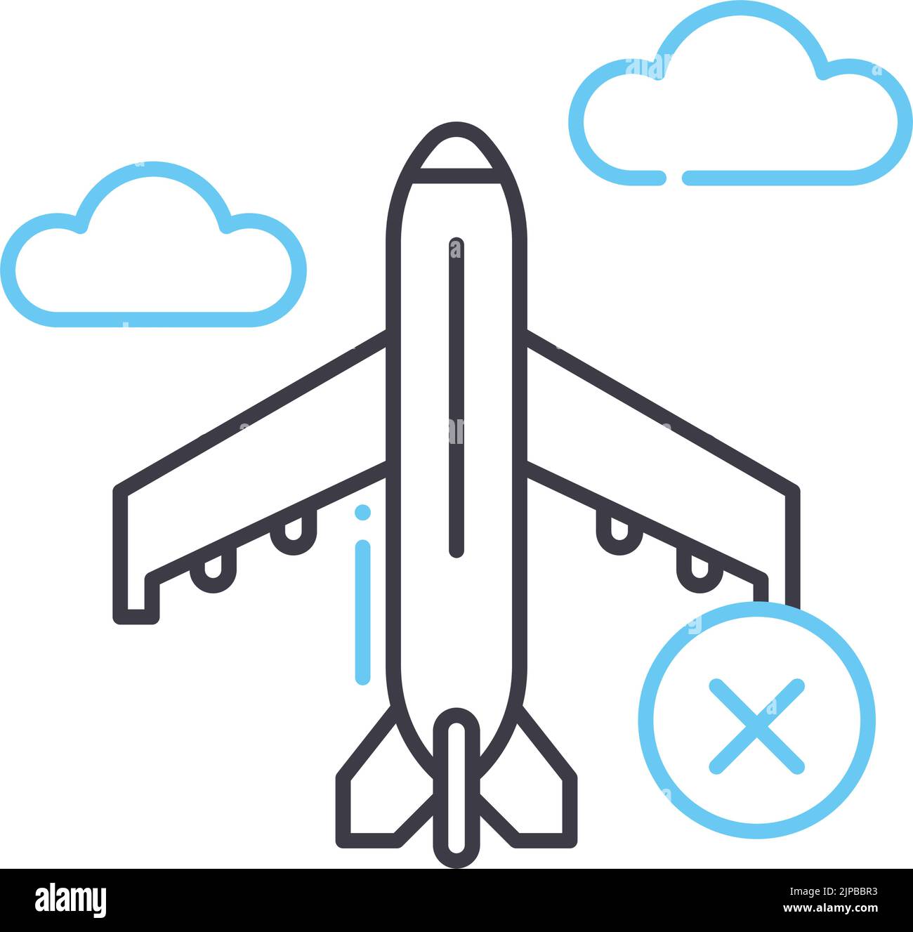 Ablehnung der Fahrlinie Symbol, Umriss Symbol, Vektor-Illustration, Konzept Zeichen Stock Vektor