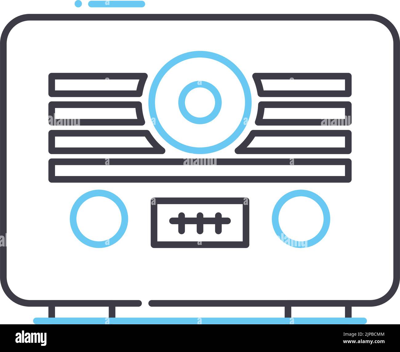 Radiokurven Liniensymbol, Umrisssymbol, Vektordarstellung, Konzeptzeichen Stock Vektor