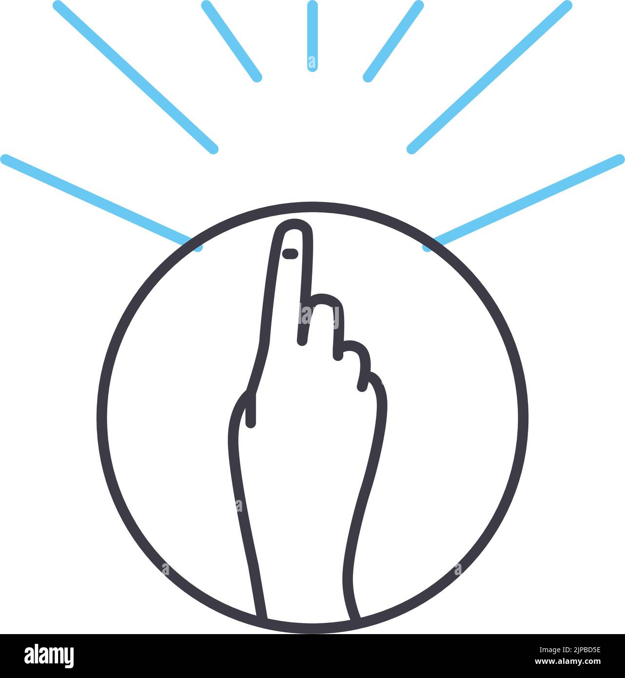 Hand-Touch-Gesten-Liniensymbol, Umrisssymbol, Vektordarstellung, Konzeptzeichen Stock Vektor