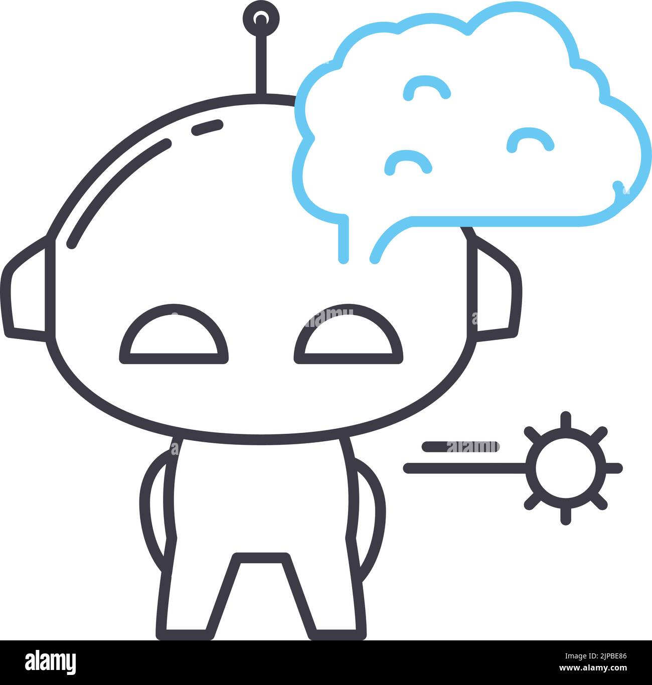 Technologica Singularität Liniensymbol, Umrisssymbol, Vektordarstellung, Konzeptzeichen Stock Vektor