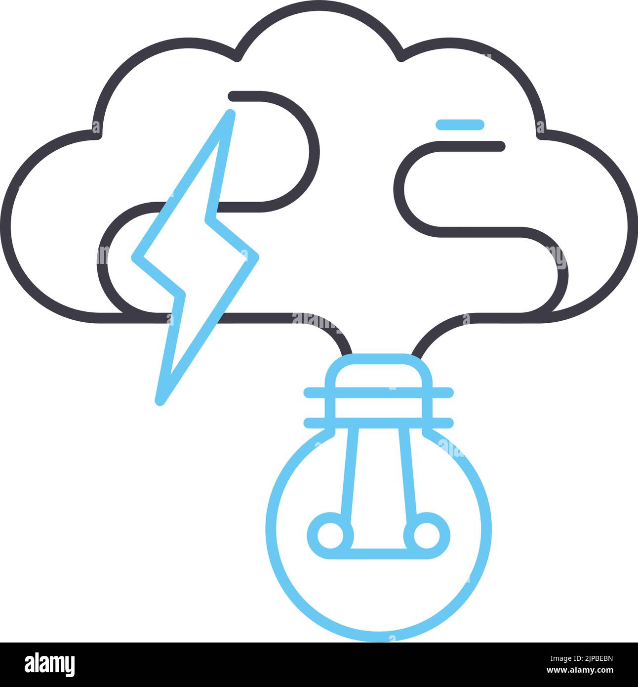 Mind Power Line-Symbol, Umrisssymbol, Vektordarstellung, Konzeptzeichen Stock Vektor