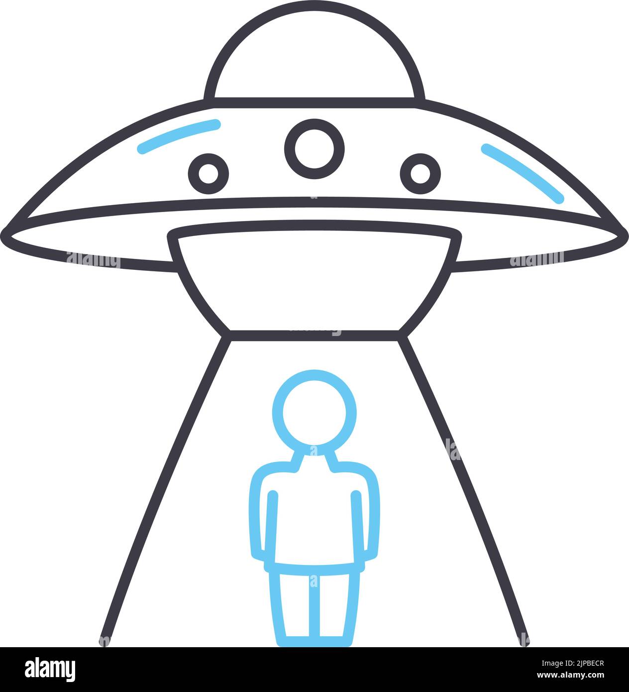 ufo-Liniensymbol, Umrisssymbol, Vektordarstellung, Konzeptzeichen Stock Vektor