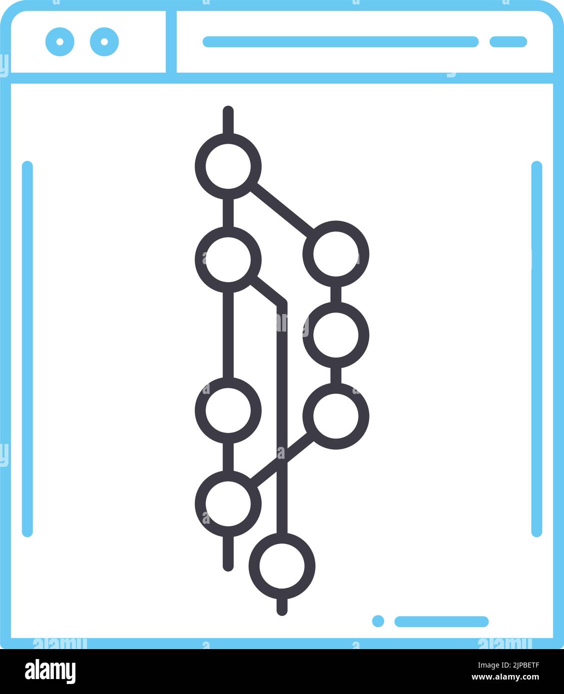 Versionskontrollliniensymbol, Umrisssymbol, Vektordarstellung, Konzeptzeichen Stock Vektor