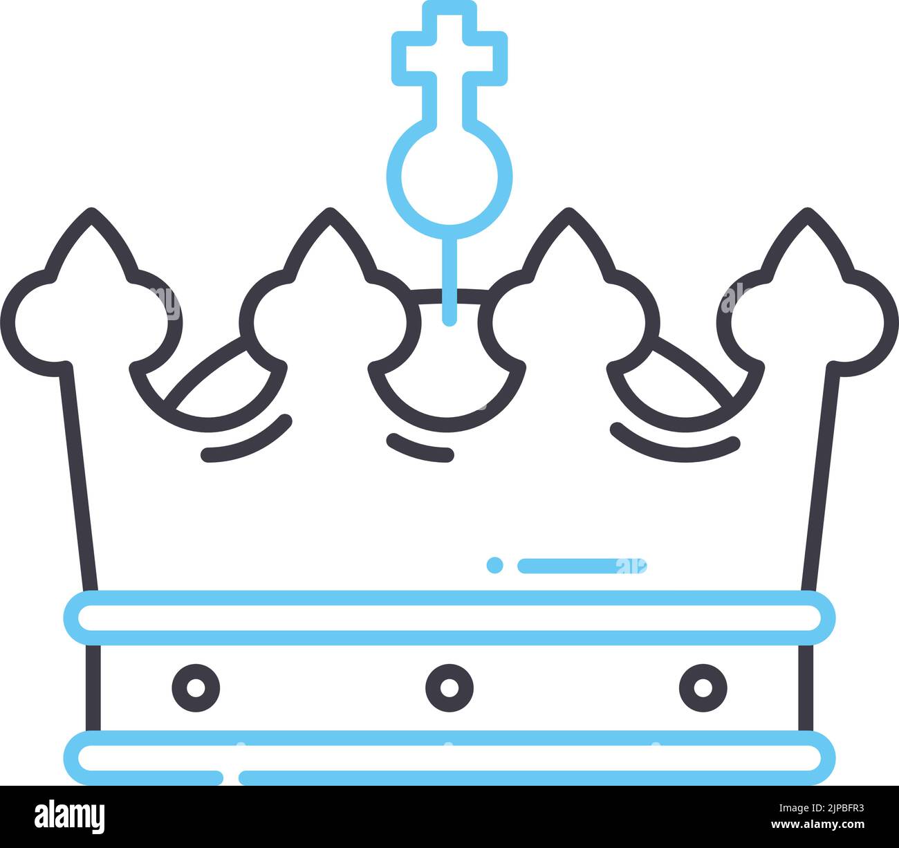 König Krone Linie Symbol, Umriss Symbol, Vektor-Illustration, Konzept Zeichen Stock Vektor