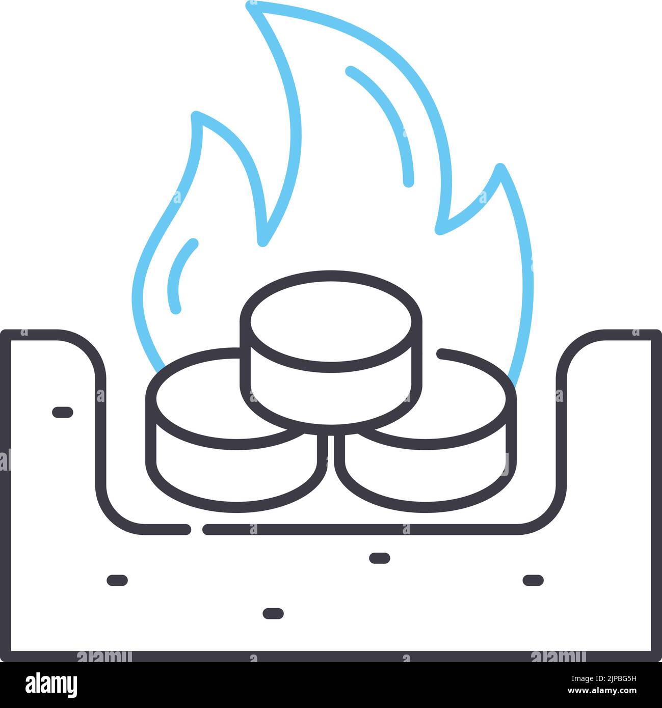 Symbol für die Linie fossiler Brennstoffe, Umrisssymbol, Vektordarstellung, Konzeptzeichen Stock Vektor