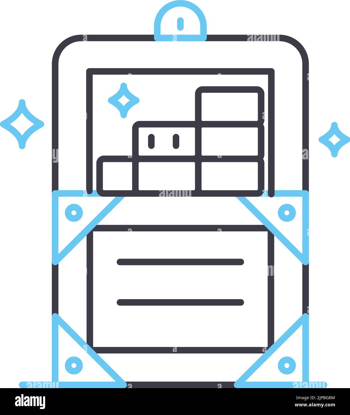 Schatztruhe Symbol, Umriss Symbol, Vektor-Illustration, Konzept Zeichen Stock Vektor