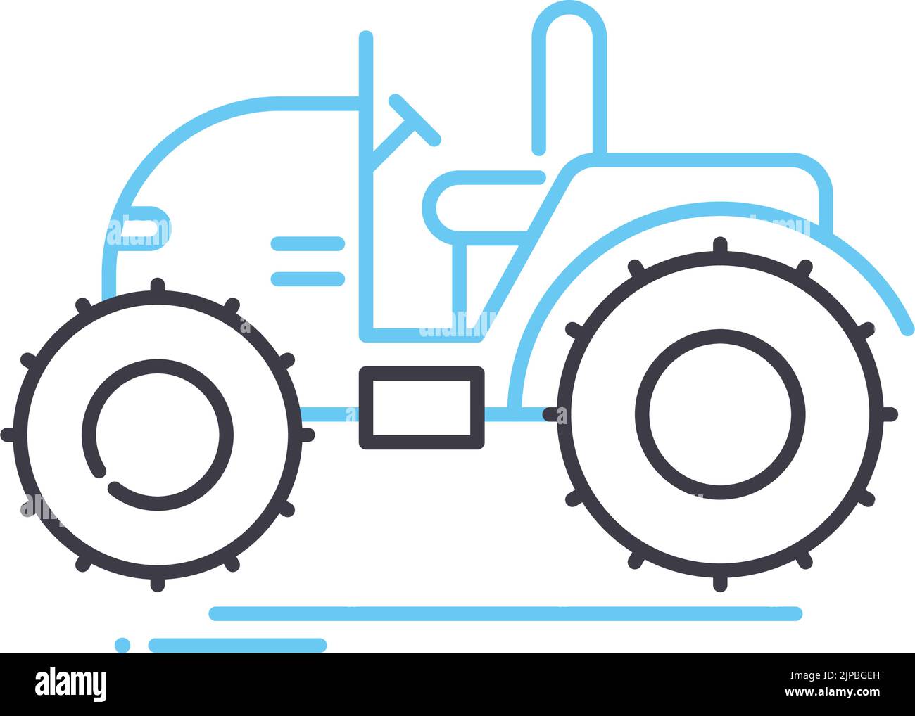 Symbol für die Linie des Mini-Traktors, Umrisssymbol, Vektordarstellung, Konzeptschild Stock Vektor