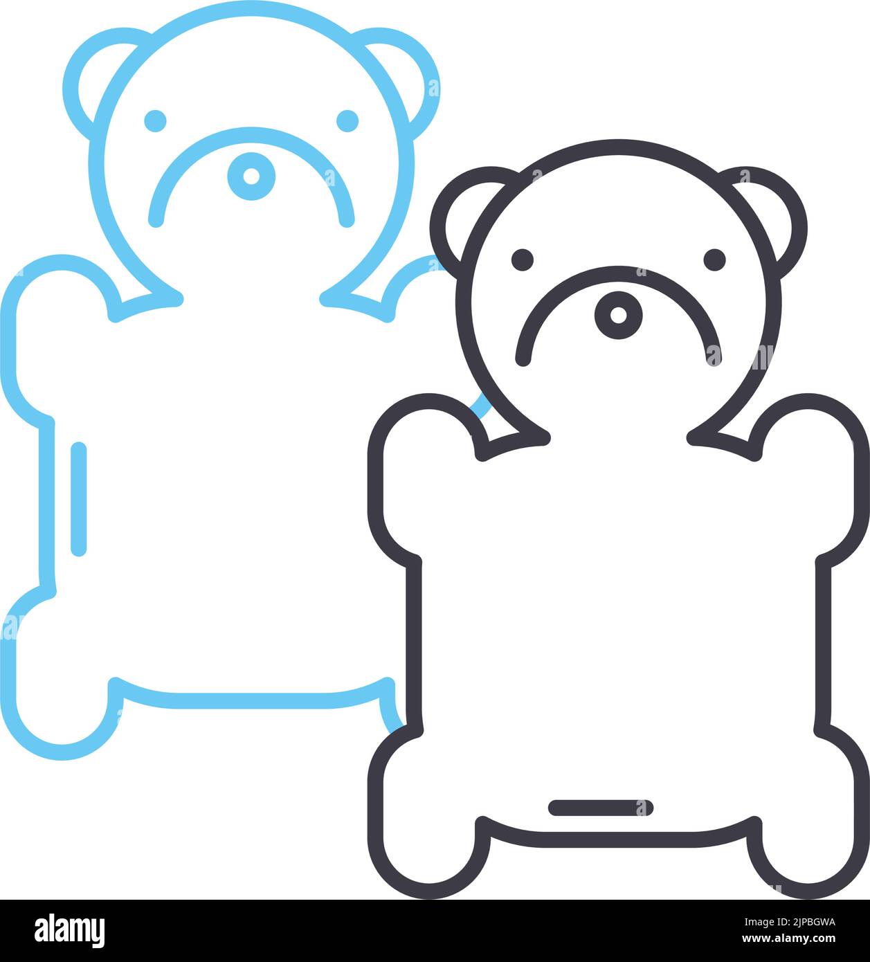 Gelee trägt Liniensymbol, Umrisssymbol, Vektordarstellung, Konzeptzeichen Stock Vektor