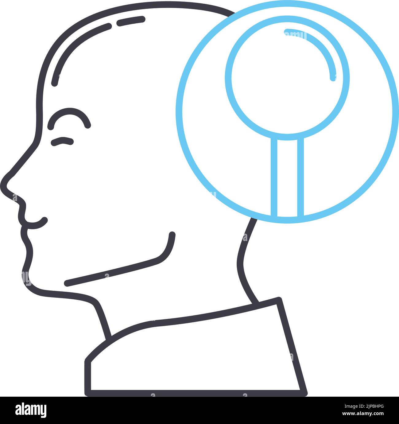 Liniensymbol für die menschliche Analyse, Umrisssymbol, Vektordarstellung, Konzeptzeichen Stock Vektor