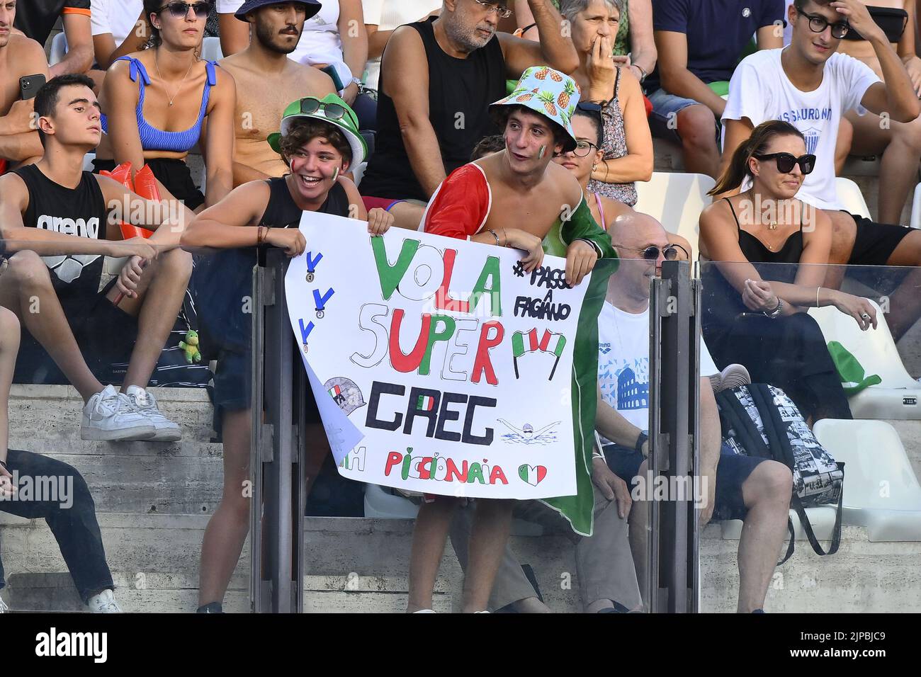 Rom, Italien. 16. August 2022. Italien-Fans beim len-Europameisterschaftsfinale am 16.. August 2022 im Foro Italico in Rom, Italien. Kredit: Unabhängige Fotoagentur/Alamy Live Nachrichten Stockfoto