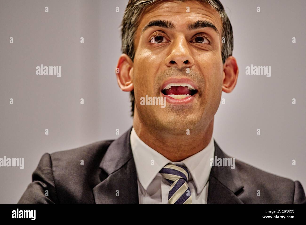 Perth Schottland, Großbritannien 16. August 2022. Rishi Sunak bei der Führung der Konservativen Partei in der Perth Concert Hall. Kredit sst/alamy Live-Nachrichten Stockfoto