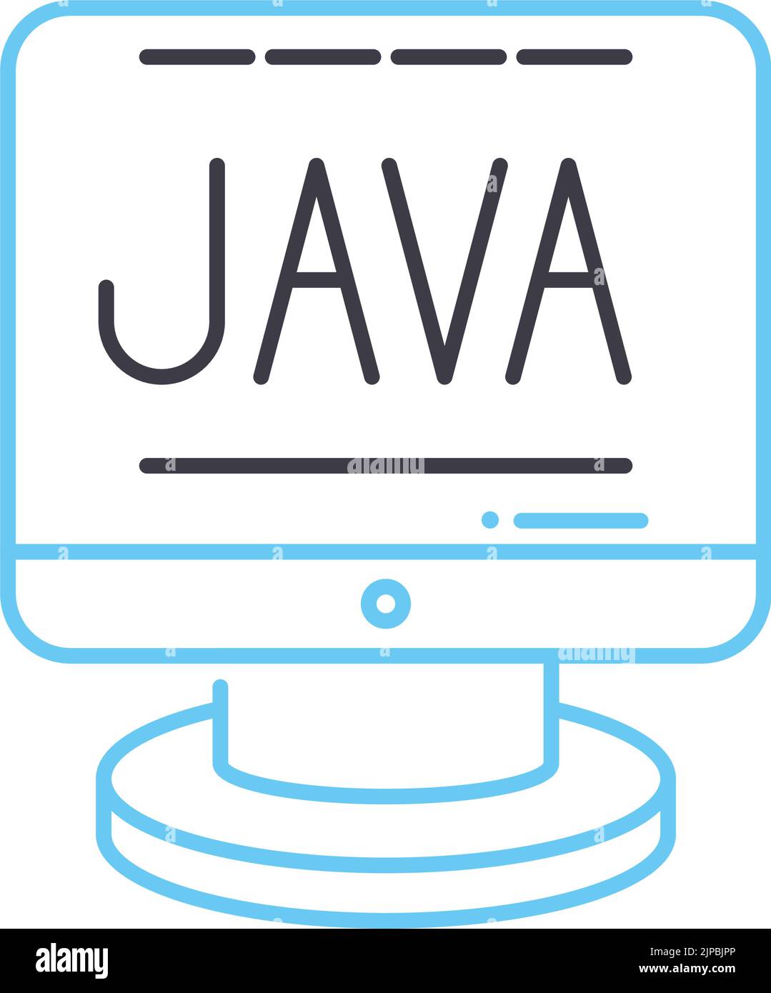 java-Liniensymbol, Umrisssymbol, Vektordarstellung, Konzeptzeichen Stock Vektor