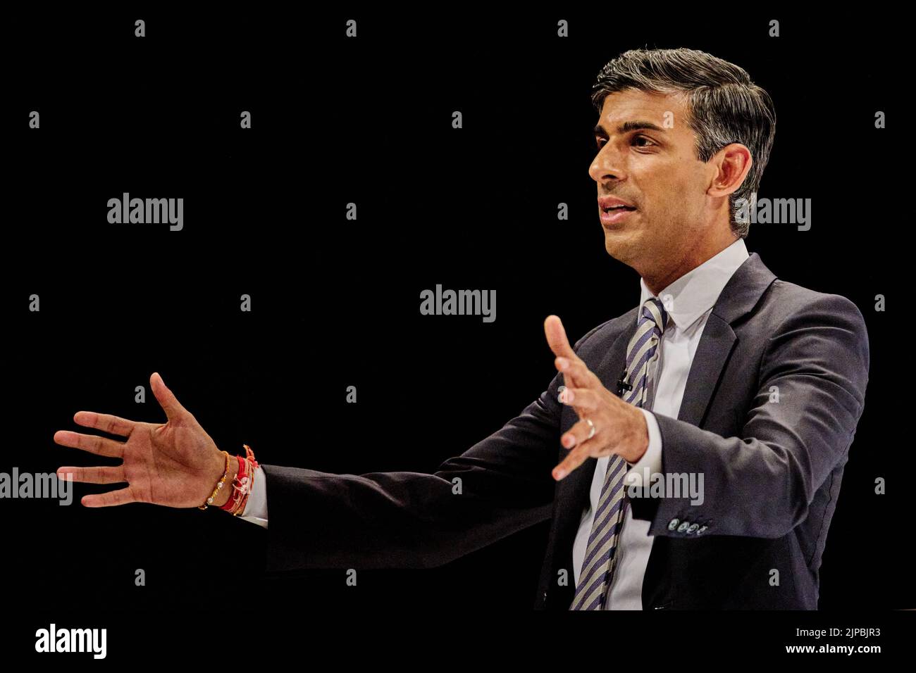 Perth Schottland, Großbritannien 16. August 2022. Rishi Sunak bei der Führung der Konservativen Partei in der Perth Concert Hall. Kredit sst/alamy Live-Nachrichten Stockfoto