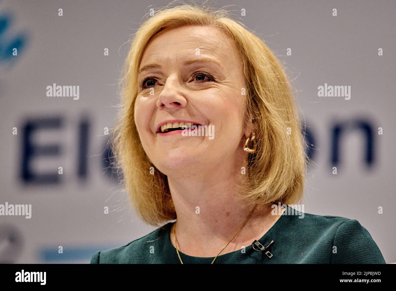 Perth Schottland, Großbritannien 16. August 2022. Elizabeth Truss bei der Führung der Konservativen Partei in der Perth Concert Hall. Credit sst/alamy live News Stockfoto
