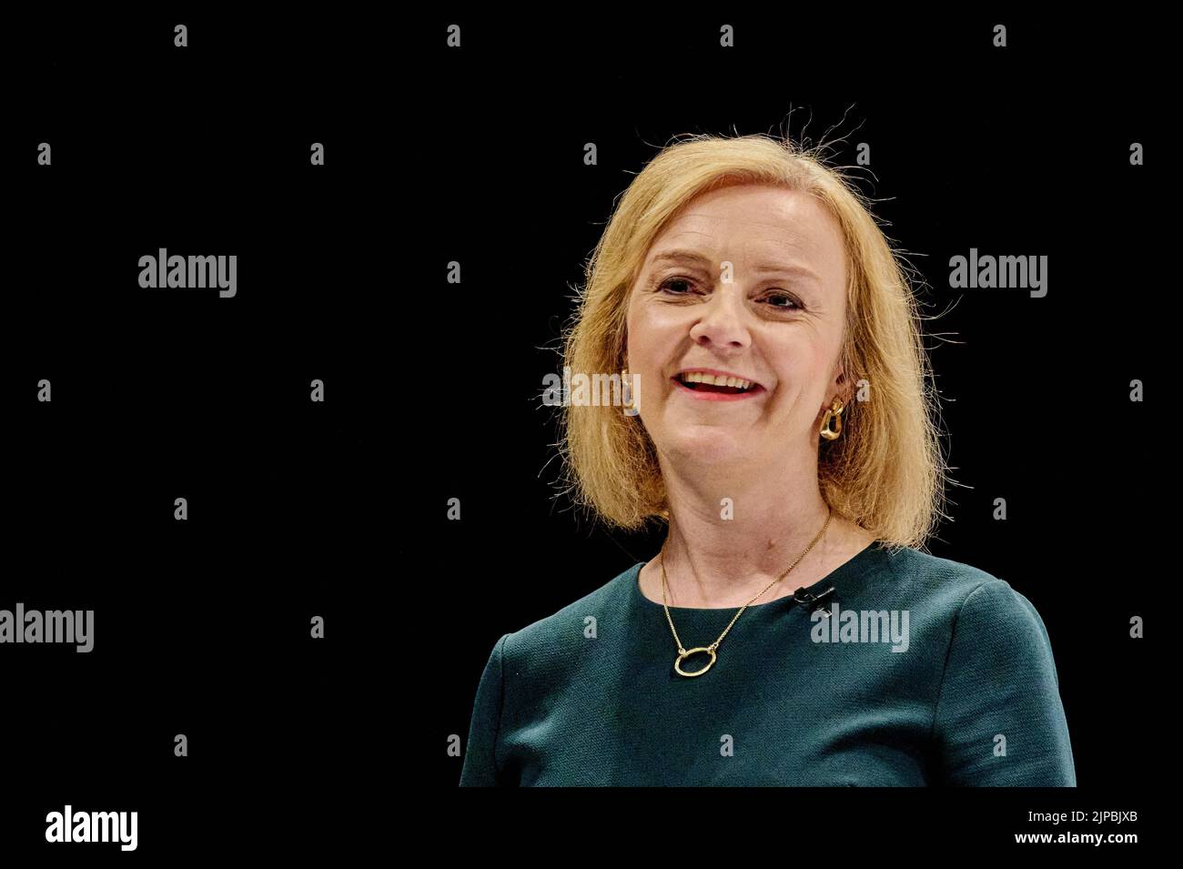 Perth Schottland, Großbritannien 16. August 2022. Elizabeth Truss bei der Führung der Konservativen Partei in der Perth Concert Hall. Credit sst/alamy live News Stockfoto