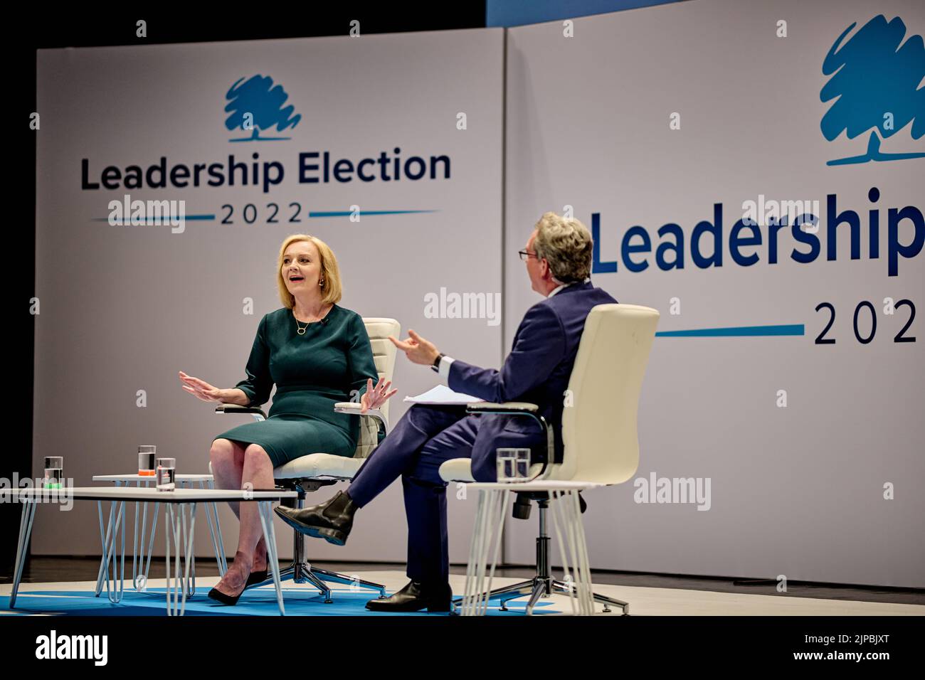 Perth Schottland, Großbritannien 16. August 2022. Elizabeth Truss bei der Führung der Konservativen Partei in der Perth Concert Hall. Credit sst/alamy live News Stockfoto