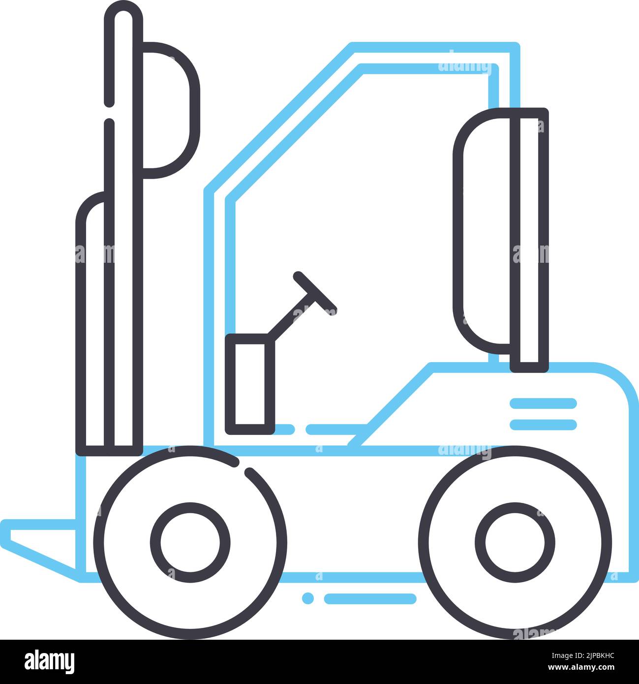 Gabelstaplerliniensymbol, Umrisssymbol, Vektordarstellung, Konzeptschild Stock Vektor