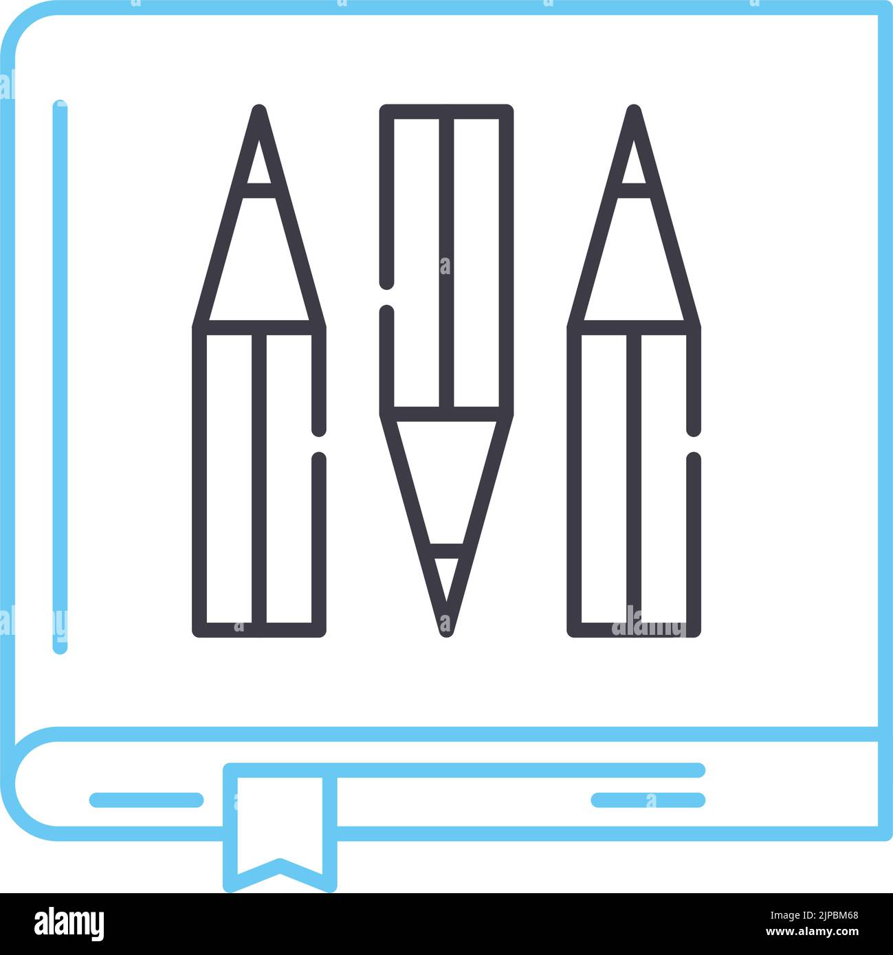 Symbol der Wissenslinie, Umrisssymbol, Vektordarstellung, Konzeptzeichen Stock Vektor