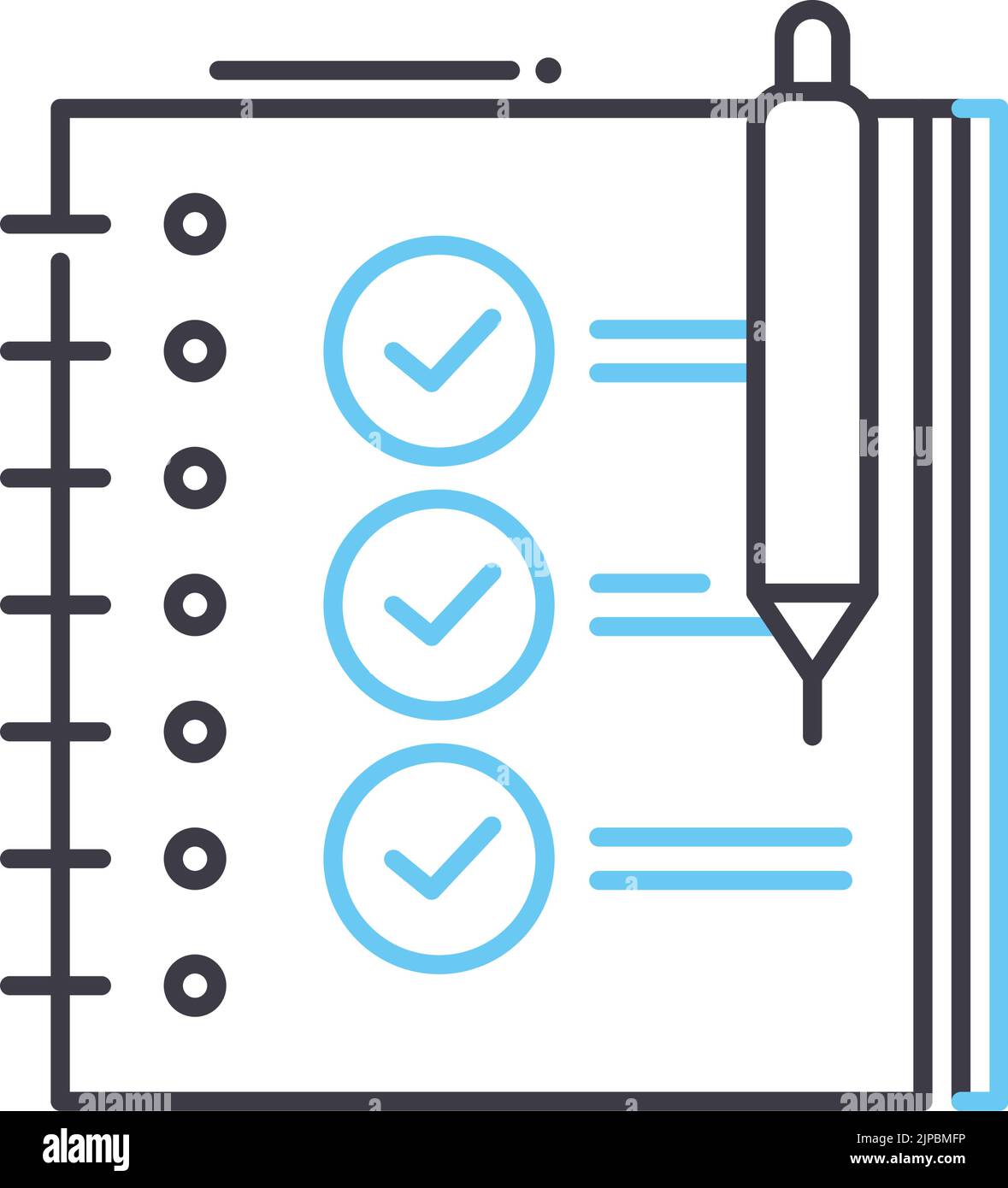 Zu tun Liste Liniensymbol, Umrisssymbol, Vektordarstellung, Konzeptzeichen Stock Vektor