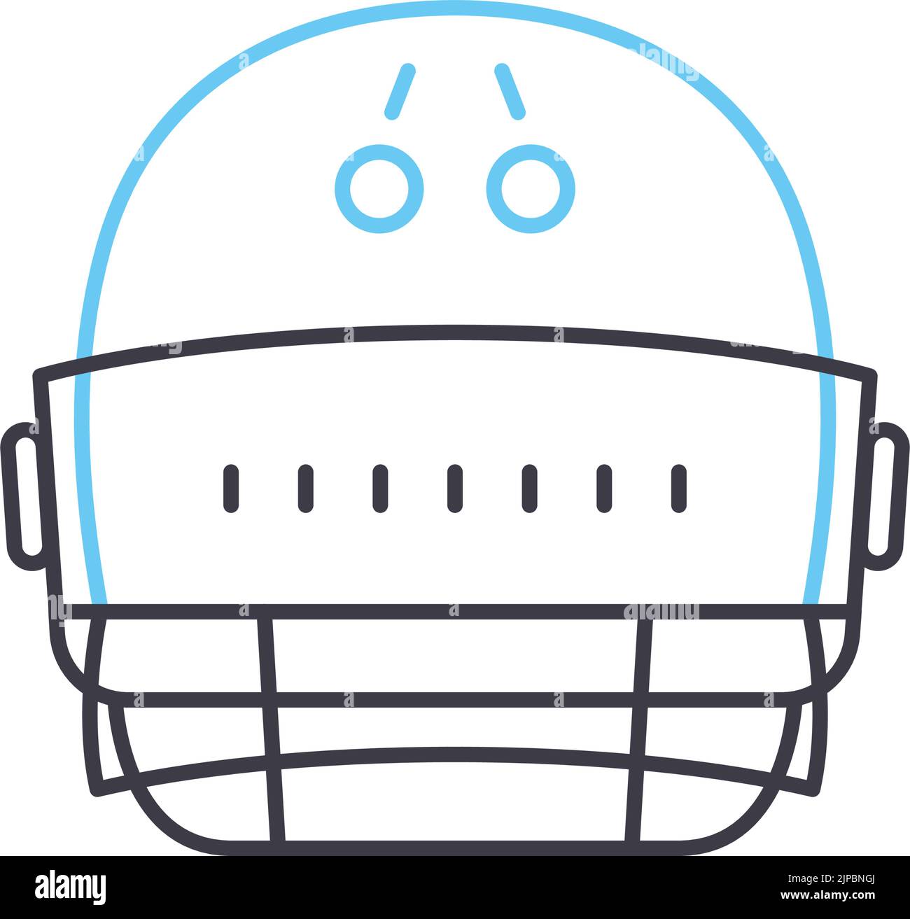 Fußball Helm Linie Symbol, Umriss Symbol, Vektor-Illustration, Konzept Zeichen Stock Vektor
