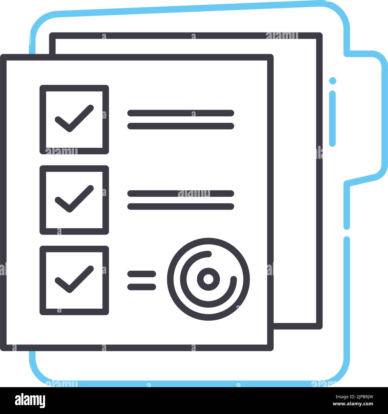 Liniensymbol für Projektaufgaben, Umrisssymbol, Vektordarstellung, Konzeptzeichen Stock Vektor