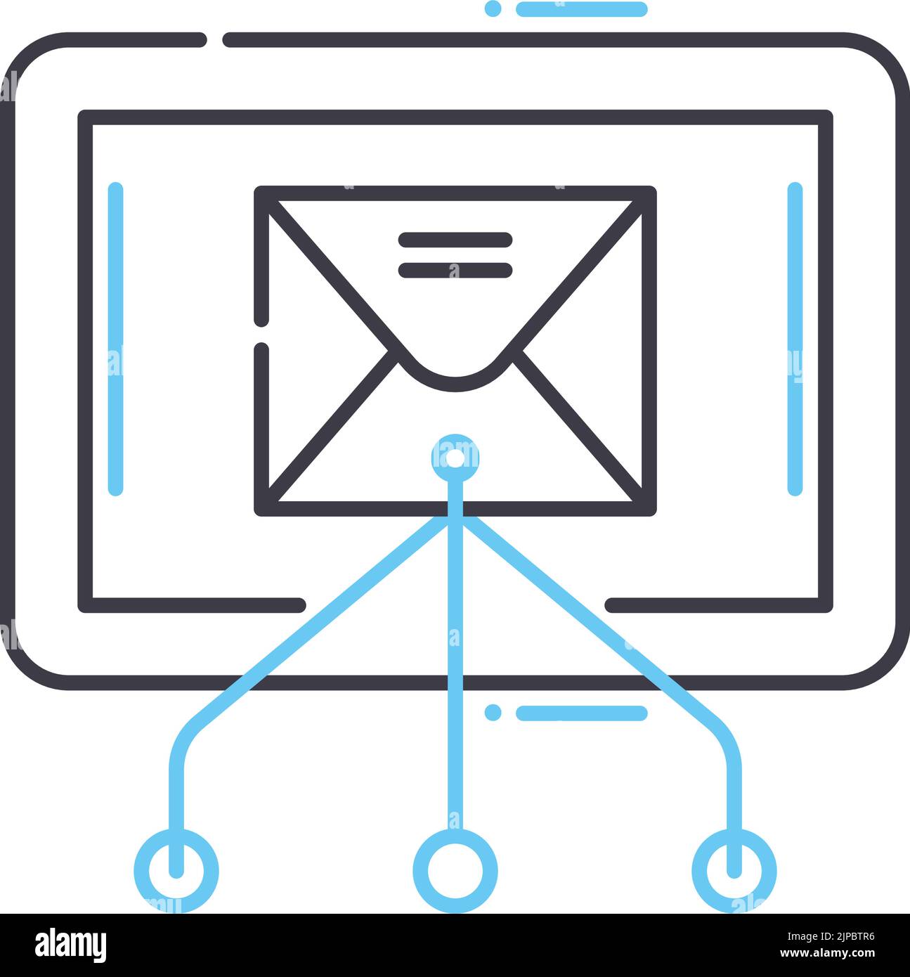 Online-Marketing-Linie Symbol, Umriss Symbol, Vektor-Illustration, Konzept Zeichen Stock Vektor