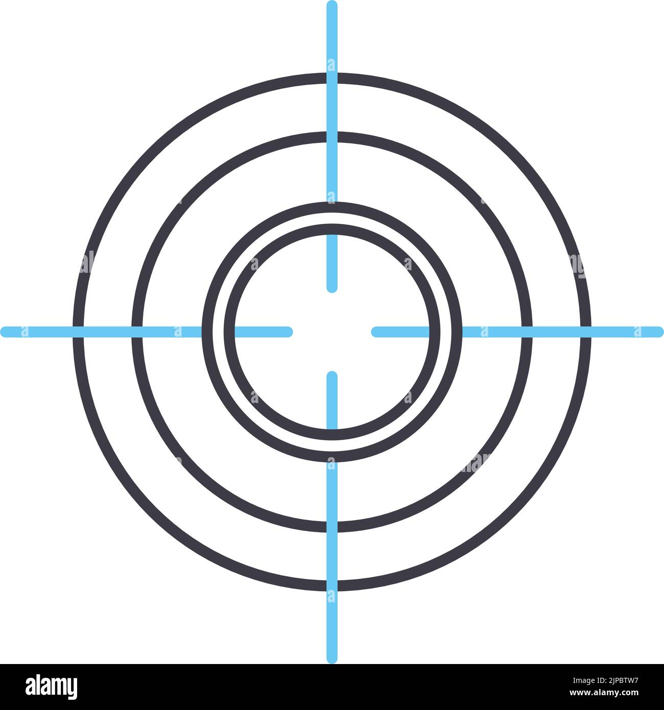 Zielposition Liniensymbol, Umrisssymbol, Vektordarstellung, Konzeptschild Stock Vektor