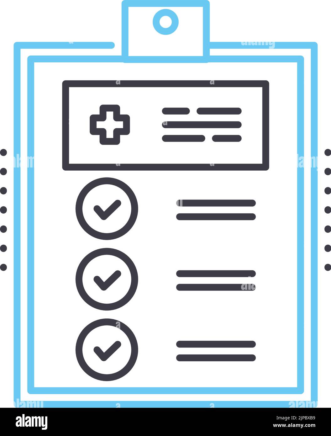 Liniensymbol für Patientenakte, Umrisssymbol, Vektordarstellung, Konzeptzeichen Stock Vektor