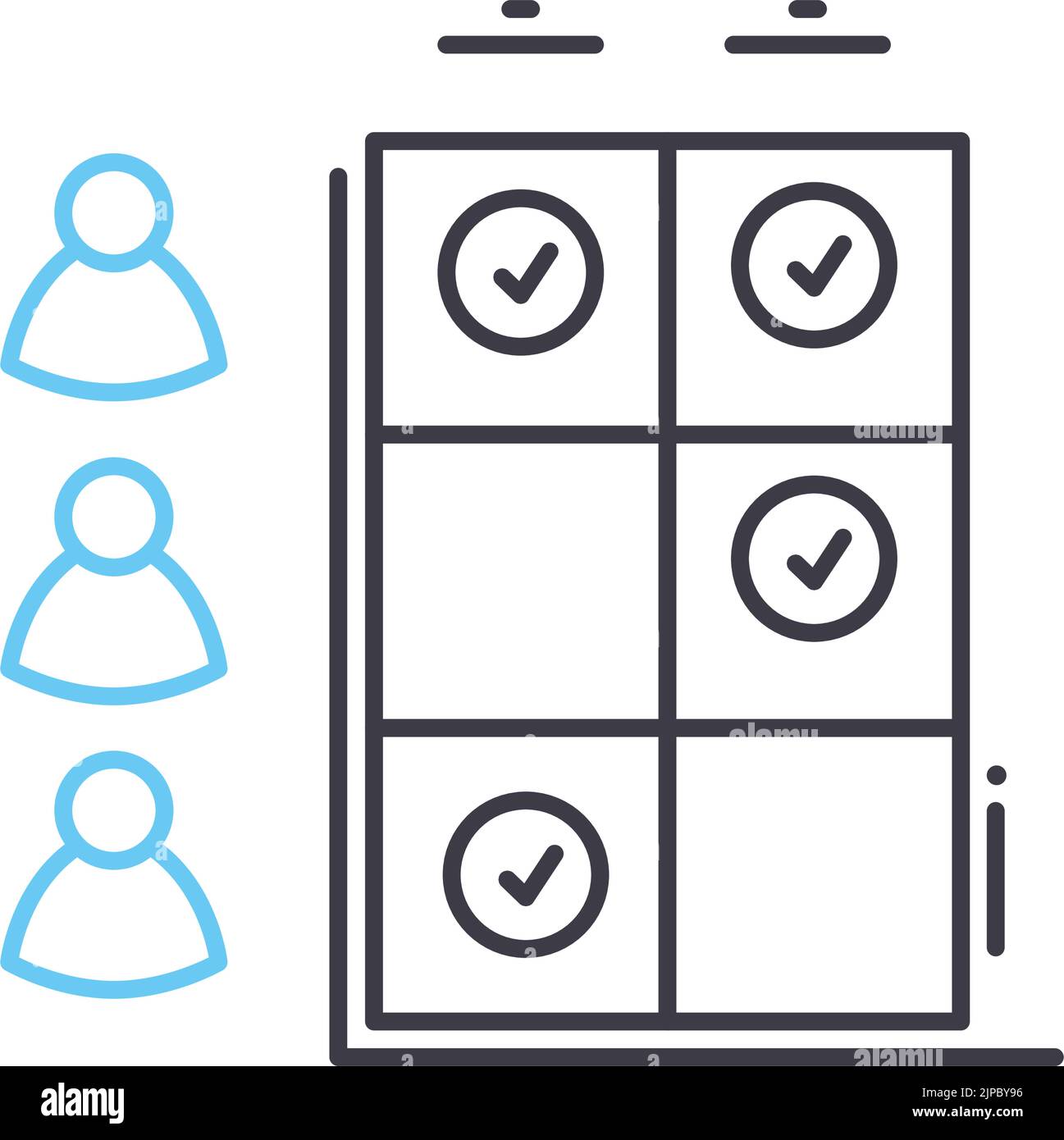 Skills Matrix Liniensymbol, Umrisssymbol, Vektordarstellung, Konzeptzeichen Stock Vektor