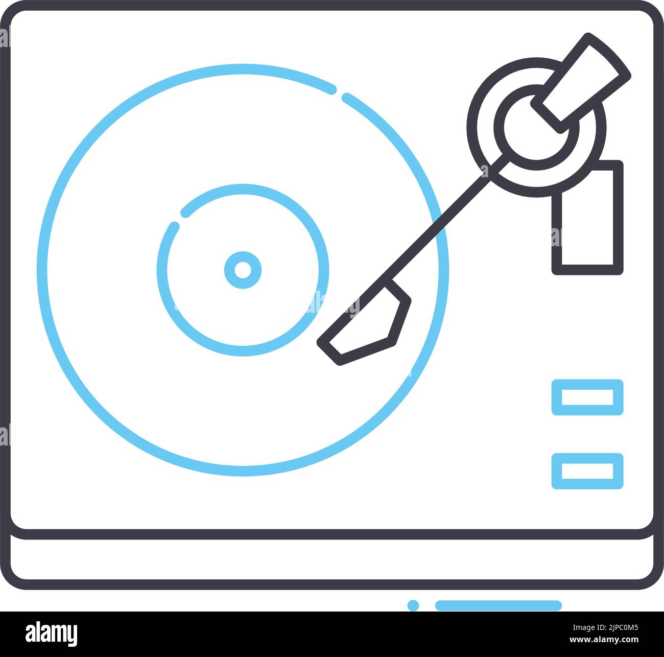 Vinyl-Plattenspieler Linie Symbol, Umriss Symbol, Vektor-Illustration, Konzept Zeichen Stock Vektor