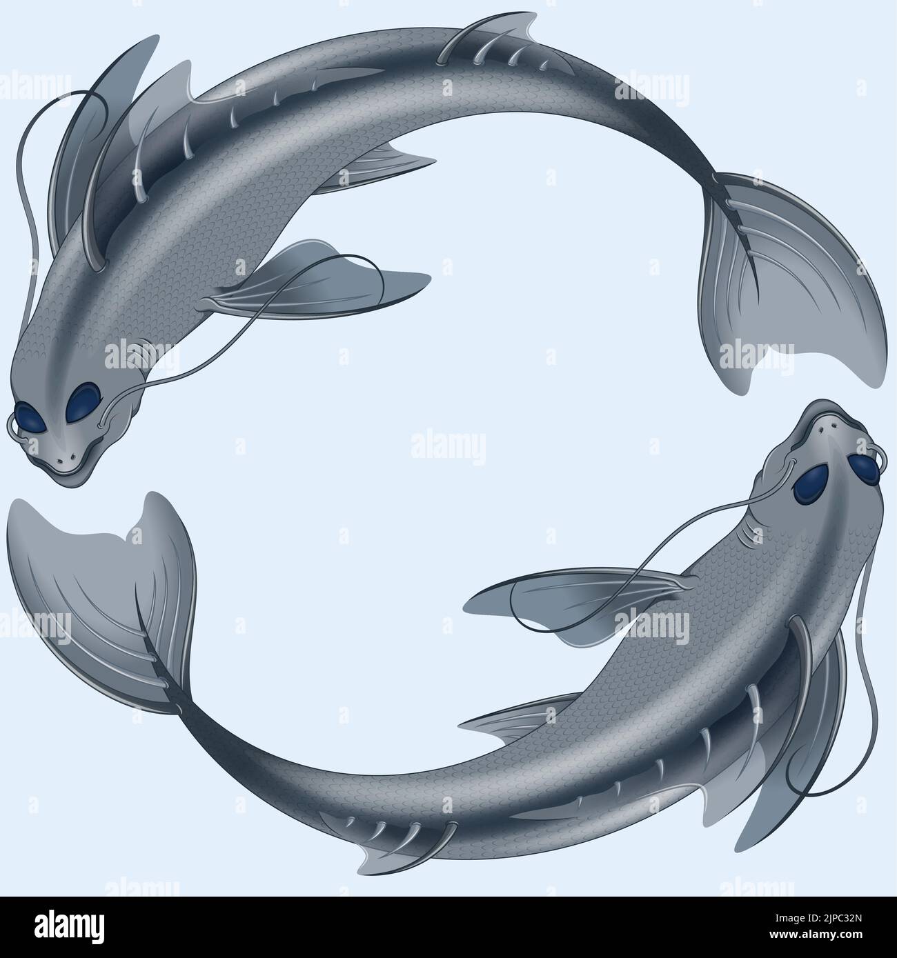 Fische Tierkreis Symbol Vektor-Design, zwei tanzende Fische Stock Vektor