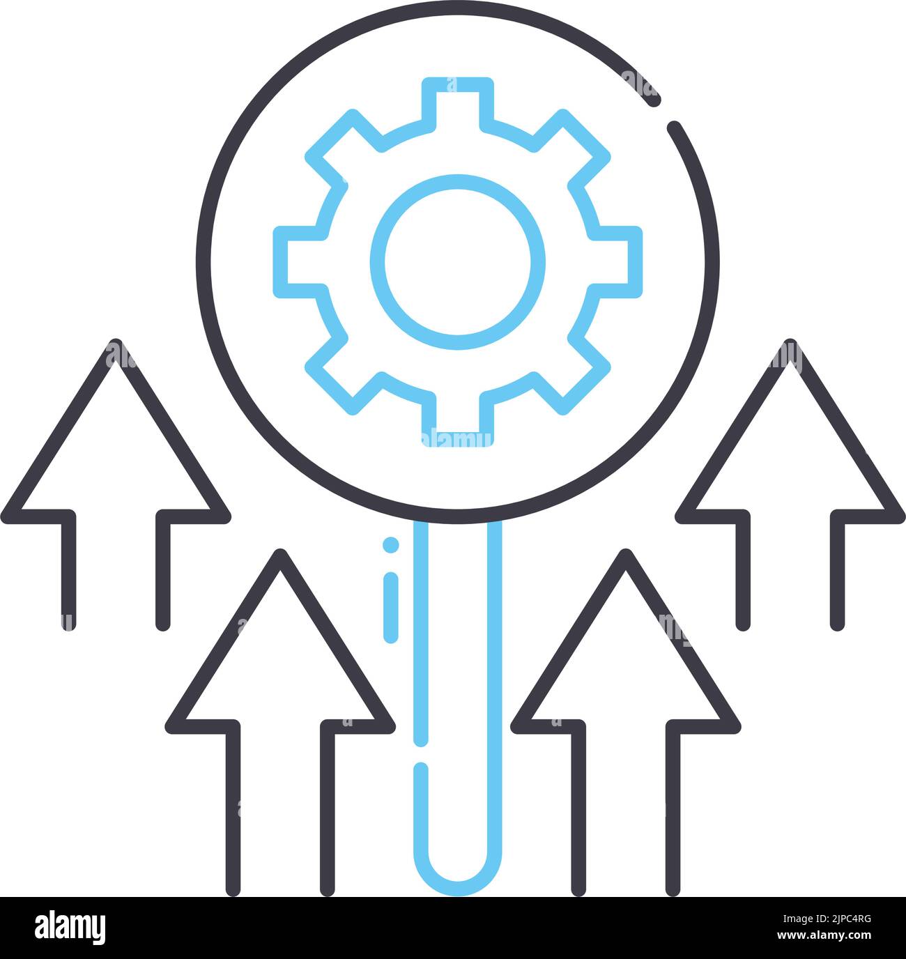 Linien-Symbol für Forschung und Entwicklung, Umrisssymbol, Vektordarstellung, Konzeptzeichen Stock Vektor