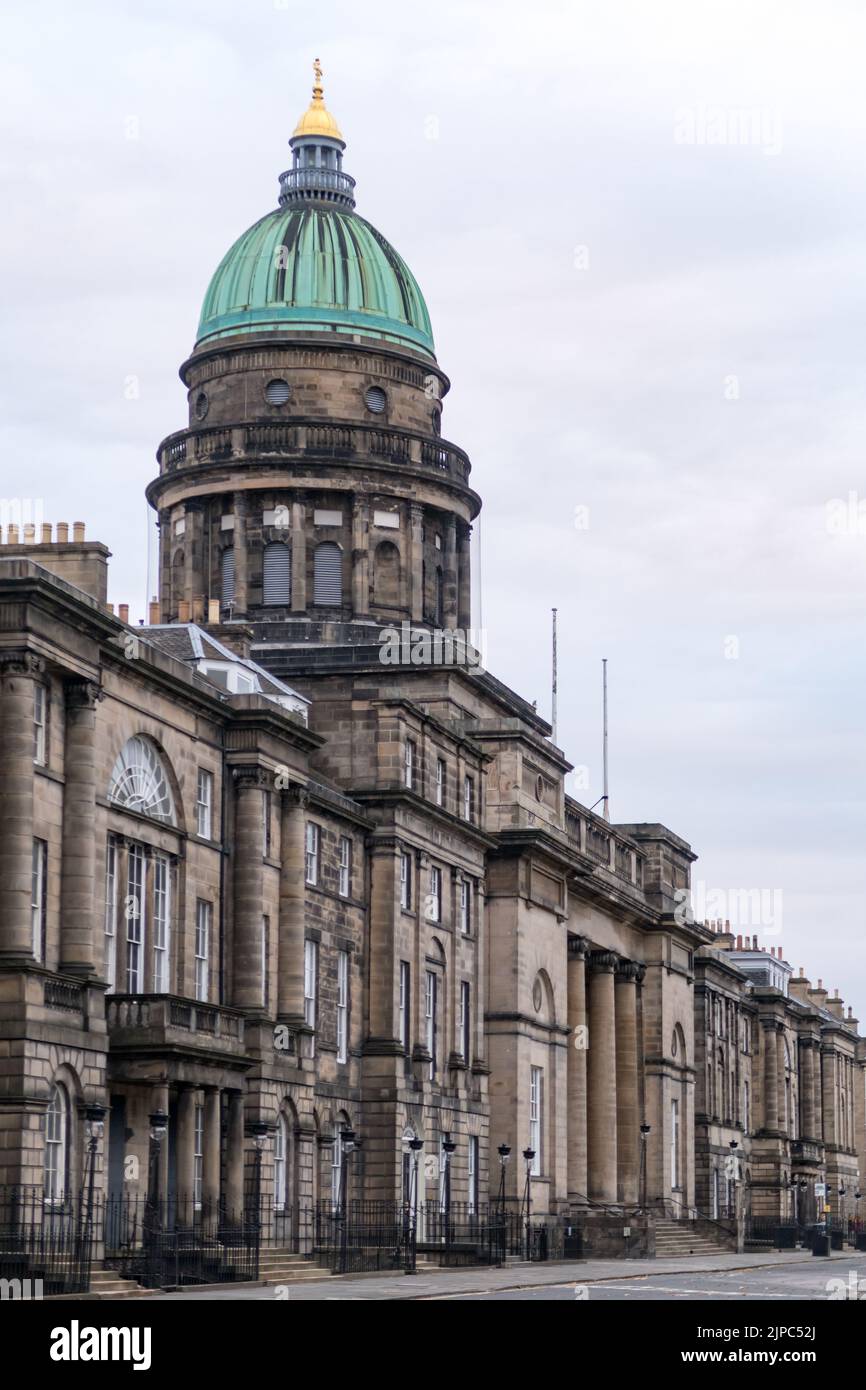 Blick auf georgianische Gebäude in der Neustadt von Edinburgh Stockfoto