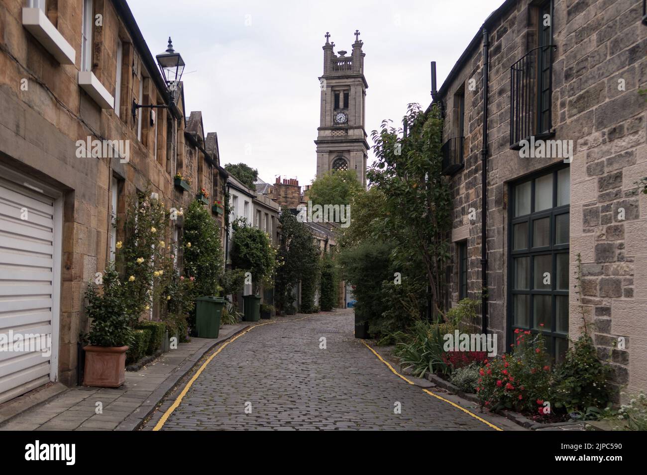 Blick auf georgianische Gebäude in der Neustadt von Edinburgh Stockfoto