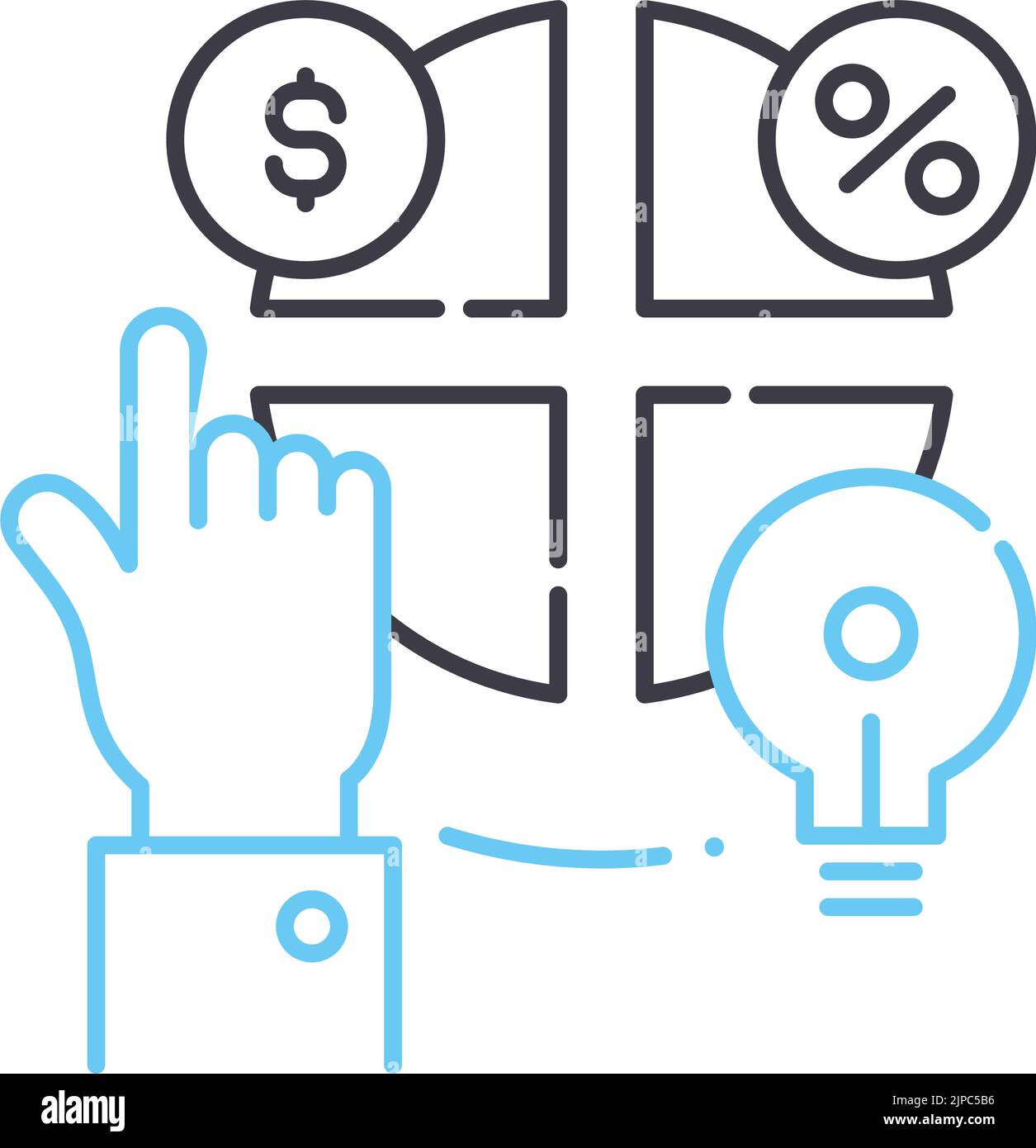 Marketing Mix Line Icon, Umrisssymbol, Vektordarstellung, Konzeptschild Stock Vektor