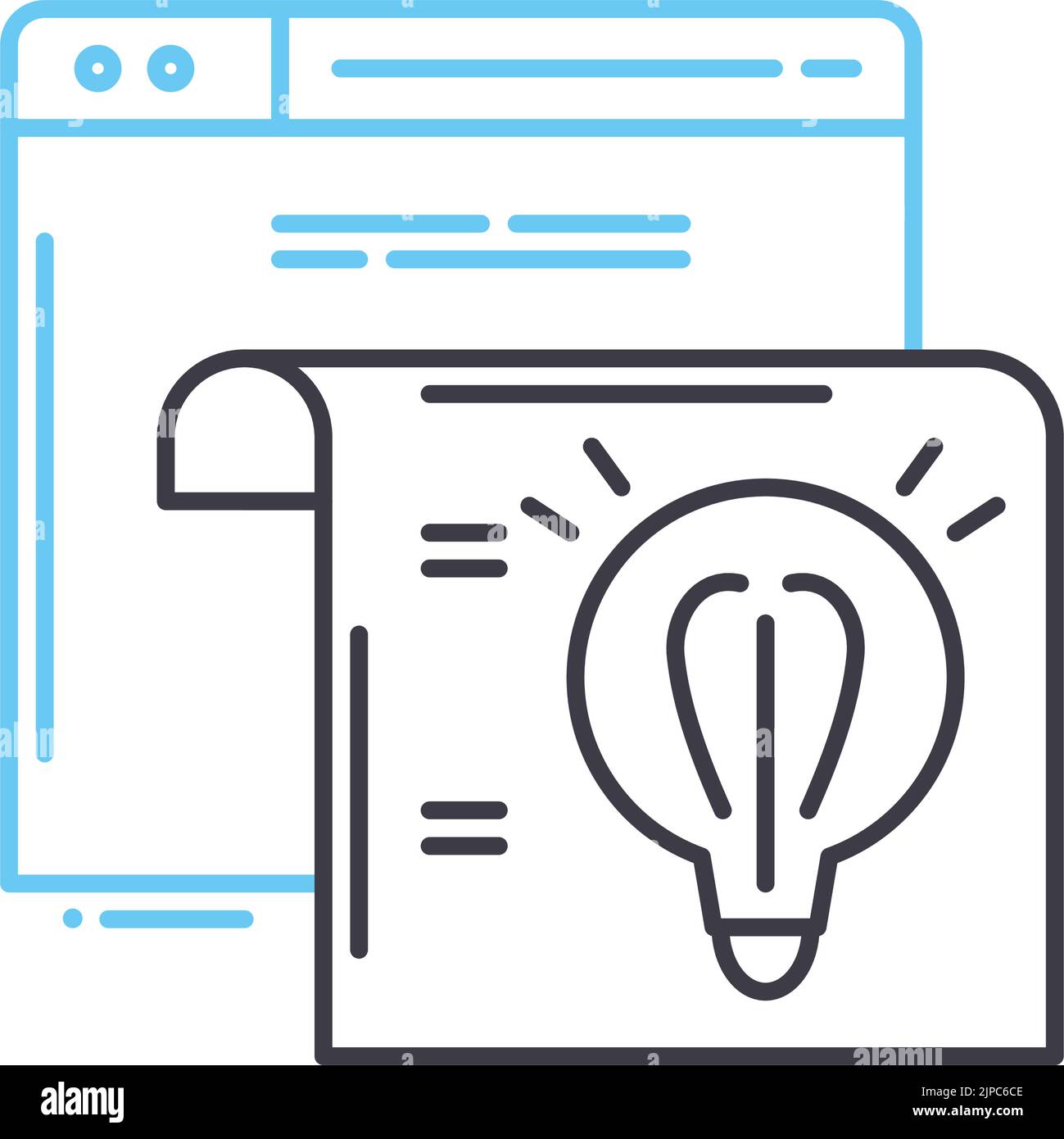 Symbol für Projektlinie, Umrisssymbol, Vektordarstellung, Konzeptzeichen Stock Vektor