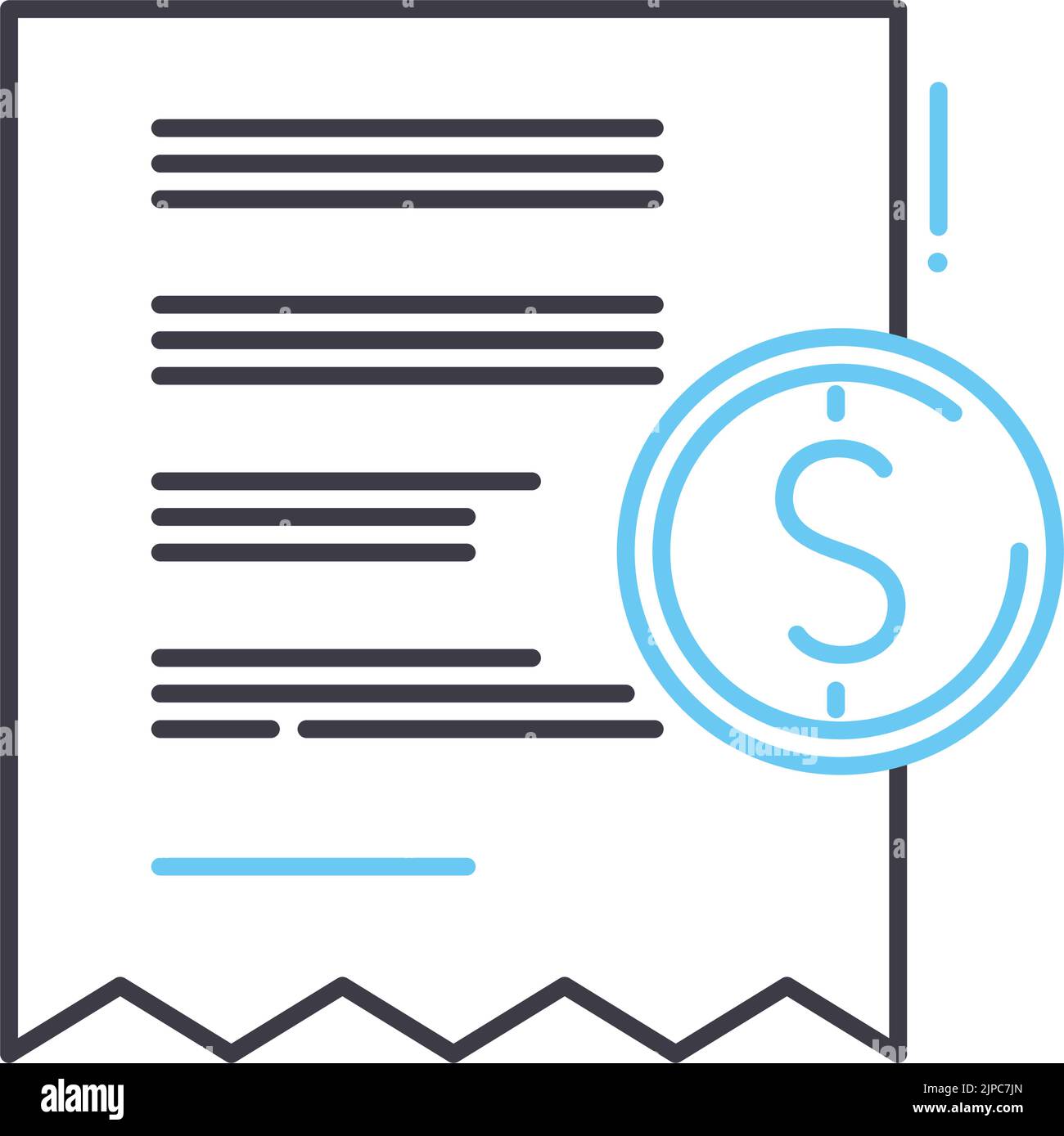 Symbol für Belegzeile, Umrisssymbol, Vektordarstellung, Konzeptschild Stock Vektor